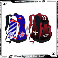 Moq Basketball Fußball Scocer Bag Kunden spezifischer Rucksack mit Logo und Muster Polyester Sublimation Druck Basketball tasche