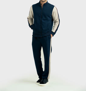 Conjunto Deportivo Personalizado de Alta Calidad al por Mayor, Sudadera con Capucha de Invierno, Felpa Sólida Ecológica, Azul Marino para Hombre, con Cremallera, Estilo Moderno - Product Image 5