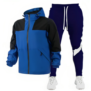 Noël respirant mode hiver à manches longues pantalons amples 2 pièces ensemble vêtements de sport décontractés pour hommes Fitness course survêtements - Product Image 1