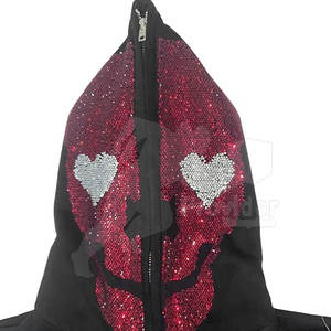 เสื้อฮู้ดดี้ผู้ชายผ้าฝ้ายฟลีซแห้งเร็ว 100% ระบายอากาศได้ดี ประดับเพชรเทียม สีพื้น ราคาประหยัด - Product Image 4