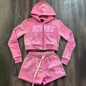 Ensemble de survêtement tendance avec strass, style streetwear de luxe, logo personnalisé OEM - Product Image 5