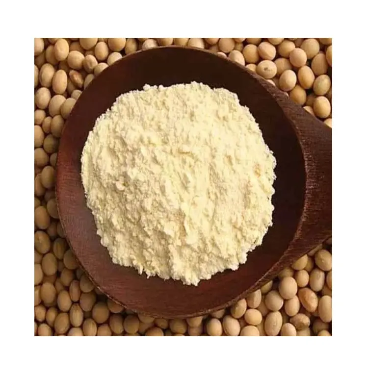 Farinha de soja desengordurada não OGM (torrada)/farinha de soja orgânica para venda Embalagem de saco de farinha para todos os fins disponível