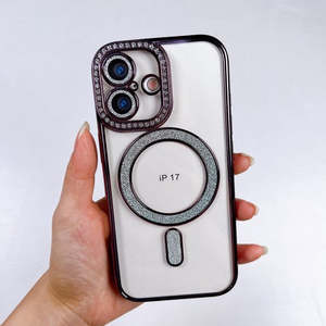 Funda Premium para iPhone 17 2025 con Anillo Magnético Brillante y Borde Morado - Product Image 1