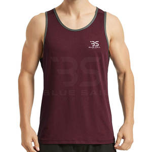 Camiseta atlética clásica para hombre con cuello sin etiqueta y mezcla duradera para uso diario Camiseta sin mangas de entrenamiento - Product Image 1