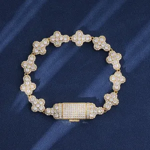 Exclusive Top Icy Iced Cubic Zirconia Cloud Hip Hop Chain And Link <b>Bracelet</b> Geometric Gold Plated Brass For Women And <b>Mens</b> Gift - Product Image 1