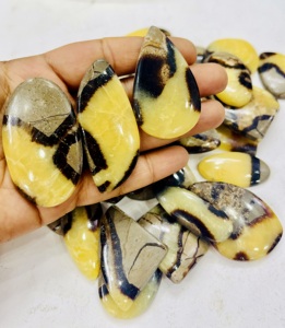Grade AAA de cabochon de pierres précieuses septariennes jaunes en gros pierre en vrac pour la fabrication de bijoux - Product Image 6