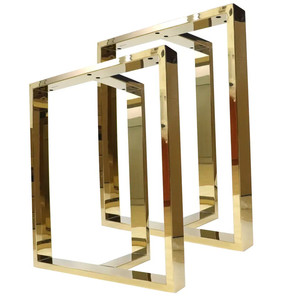 Muebles de comedor de altura ajustable modernos personalizados pata de mesa de acero inoxidable galvanizado recubierto de polvo de oro negro OEM ODM para - Product Image 1