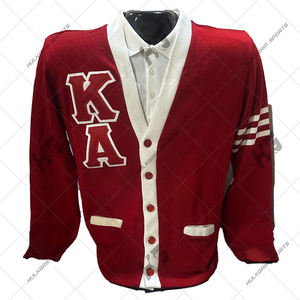 custom 1911 fraternity KAP <b>cardigan</b> V neck <b>red</b> white acrylic knitted <b>Women's</b> Sweaters Greek embroidery front logo solid winter - Product Image 1