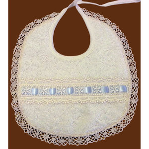 Bavaglino in cotone azzurro intessuto per neonati 0-12 mesi - Product Image 2