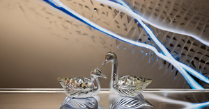 Statues modernes de canard/cygne baiser Belle aluminium pour les sculptures d'oiseaux d'amour Vastu Feng Shui Symbole de l'amour - Product Image 4