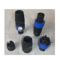 Adaptateur de connexion verrouillable SpeakON NL4 pour système PA 4 pôles, prise mâle/femelle 4 cœurs, contact en cuivre, noir, 40A