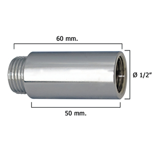 Estensione cromata rotonda 1/2" x 50 - Product Image 1