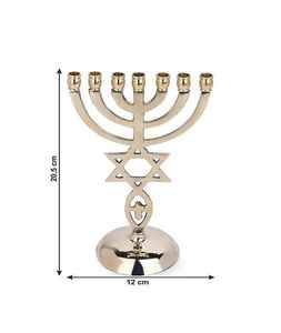 Soporte de vela Menorah pulido de latón hecho a mano disponible de la India para actividades religiosas a la venta a granel por f s i - Product Image 3