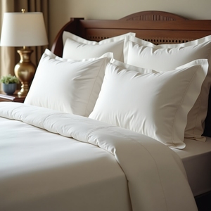 แผ่นเรียบเนียนนุ่มและระบายอากาศได้ดีขนาด270x280ซม. ผ้าต่วนสีขาวหรูหรา - Product Image 3