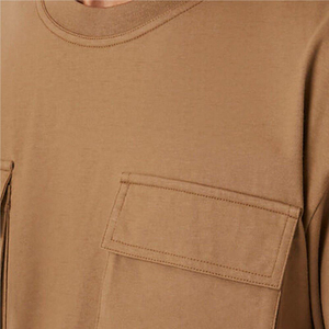 Venta al por mayor 97 algodón <span class=keywords><strong>3</strong></span> Spandex camisetas en blanco High Street grueso 300 Gsm camiseta para hombres con bolsillo - Product Image 4