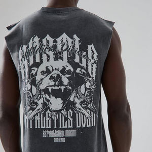 Camiseta sin mangas para hombre hecha a medida, el mejor material, superventas, camiseta de gimnasio Lisa lavada con ácido con diseño de logotipo - Product Image 4