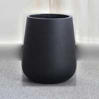 Grand pot à fleurs en ciment noir et blanc à pois, jardinière ronde 35*45*51cm, décoration intérieure et extérieure pour jardin et maison