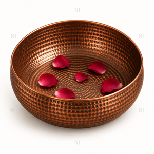 Bol à pédicure rond artisanal en cuivre martelé antique NJ, bassin portable pour bain de pieds, spa pour usage domestique et professionnel - Product Image 2