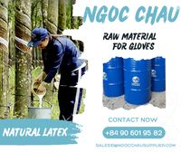 Vente en gros NGOC CHAU Latex de caoutchouc naturel HA 60% DRC, Latex liquide à haute teneur en ammoniac, qualité revêtement, blanc laiteux, fût de 205 kg, Ho Chi Minh