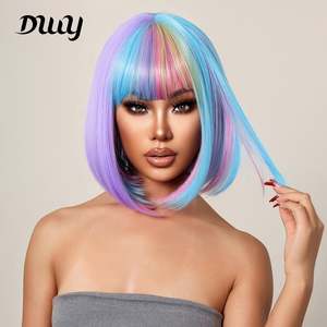 Sophia-DWY Premium High Quality Small Cap Size Synthetic <b>Wig</b> 30-32 Inches Loose Wave & Braids Style with Bangs Fiber Material - Product Image 3