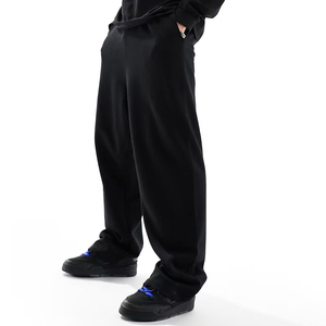Vente en gros 100% coton pantalon pour homme personnalisé lavé lourd 450GSM couleur noire unie surdimensionné pantalon de survêtement confortable pour homme - Product Image 3