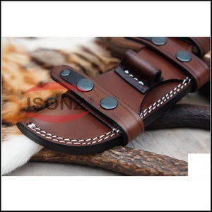 Étui pour couteaux de chasse en cuir véritable personnalisé fait à la main - Product Image 4