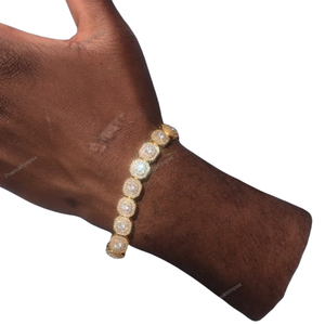 Bracelet Tennis Clustered 10mm Personnalisé Iced Out Hip Hop bijoux fantaisie plaqué or 925 fabrication en argent Sterling inde - Product Image 1