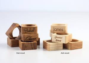 Anneaux de serviette en bois antique tendance, rectangle, incroyable décoration en bois pour serviettes, cuisine, restaurant, maison, décoration de mariage, hôtel - Product Image 6