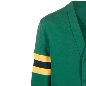 Suéter de Punto Personalizado con Bordado de Rayas en la Parte Delantera, Cuello en V, Informal, Primavera, Patchwork, para Hermandades y Fraternidades - Product Image 3