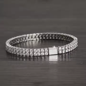Luxury 8 Inch Moissanite Diamond <b>Tennis</b> <b>Bracelet</b> 925 Silver/10K Gold Perfect Gift for Her Special Occasions <b>Fashionable</b> Jewelry - Product Image 2