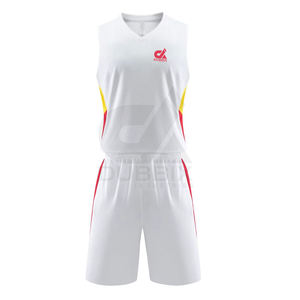 Ensemble de maillots de basket-ball pour hommes adultes de haute qualité, sans manches, 100% polyester, antibactérien, séchage rapide, motif 3D, transfert thermique - Product Image 1