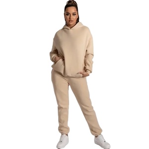 Ensemble de survêtement unisexe haut de gamme personnalisé avec logo imprimé, style streetwear hiver à capuche, design solide, pour l'entraînement, qualité supérieure, direct usine - Product Image 2