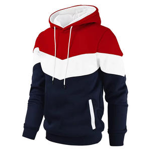 Ropa deportiva, diseño premium, sudadera con capucha de bloque de color, diseño de Chevron, sudaderas con capucha en blanco personalizadas para hombres - Product Image 6