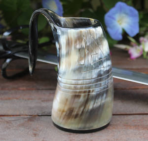 Mug en corne de buffle classique fait à la main pour une utilisation quotidienne de l'eau, mug à eau potable en corne de buffle biologique fait à la main par HAND MADE CRAFT - Product Image 5