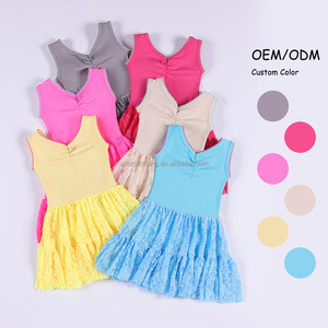 Vestido de yoga para niñas, vestido de malla sin mangas, tela transpirable, pantalones cortos incorporados para actuaciones escolares, envío rápido - Product Image 5