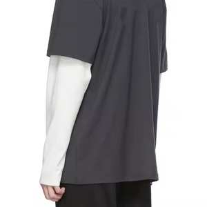 100% coton haute qualité Double couche à manches longues T-shirt Streetwear pour hommes T-shirt thermique vierge surdimensionné - Product Image 6