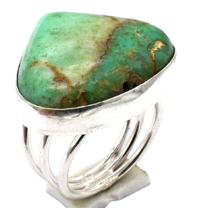 Venta al por mayor Lote de anillos de boda de plata 925 natural Ajuste de bisel fino Piedra preciosa turquesa verde facetada para fiestas - Product Image 1