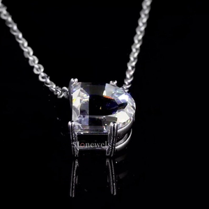 Visage argent bijoux fins pendentifs et breloques en laboratoire HPHT diamant cultivé DEF VVS VS D lettre pour unisexe IGI certificat or/argent - Product Image 5