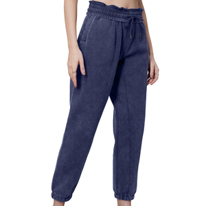 Women's 100% Cotton Sweatpants Breathable Quick-Dry Streetwear <b>Trousers</b> <b>Drawstring</b> Closure Mid Waist Comfortable Customized Logo - Product Image 5