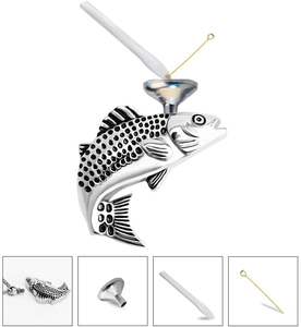 Collar de cremación de urna con grabado de pez plateado para cenizas, urna para cenizas humanas en memoria amorosa de papá, medallón de pesca, tamaño personalizado - Product Image 5