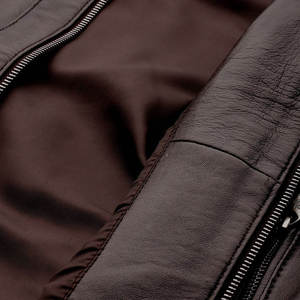 Veste en cuir véritable tendance pour femmes à forte demande Automne Imperméable Respirante Coupe-vent Fermeture éclair avant Manches longues Doublure en polaire - Product Image 6