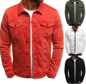 Chaqueta vaquera duradera y elegante para hombre, venta al por mayor, prendas de vestir exteriores informales cómodas a la moda para todas las estaciones, cuello levantado, logotipo frontal - Product Image 1