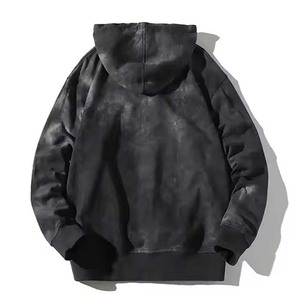 Pull à capuche personnalisé pour hommes, style Streetwear avec panneau, patchwork découpé et cousu, sweats à capuche 100% coton délavés à l'acide pour unisexe - Product Image 3