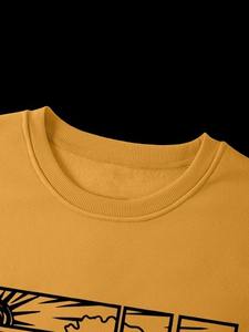 Sudadera negra de gran tamaño de tendencia superior, ropa de calle con cuello redondo y estampado de sublimación bordada, 500 gramos de algodón para invierno con estampado de soplo - Product Image 2