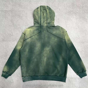 Sudadera con capucha desgastada de lavado Vintage para hombre personalizada 100% algodón temporada de invierno - Product Image 2