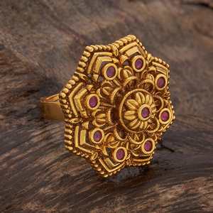 Gold-Plated Flower Shape Lab Created Stones Prong Setting Fashion <b>Ring</b> Watch for Women's <b>Adjustable</b> Trendy Wedding Occasion - Product Image 4
