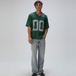 Maillot d'entraînement sportif à col en V coupe ample Chemise de sport à col en V confortable et aérée Coutures renforcées Maillot athlétique à col en V - Product Image 5