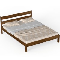 BLUEWUD Roverb Lit Queen Size en bois d'ingénierie sans boîte de rangement pour meubles de maison de chambre à coucher