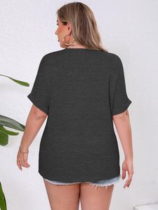 Camiseta Casual para Mujer Talla Grande, Corte Curvo, Ajuste Cómodo, Capa Suave, Sensación Suave, Transpirable, Ecológica, Tejido Cómodo para Uso Diario - Product Image 4