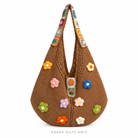 Sacs fourre-tout en tricot robustes, design personnalisé avec doubles poignées, commandes en gros bienvenues, stock disponible, expédition rapide